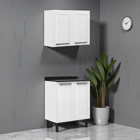 Cozinha Compacta Modulada em Aço 2 Peças 4 Portas Florença Itatiaia Branco