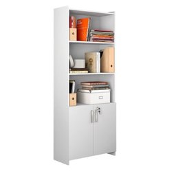 Kit 4 Peças com Mesa para Escritório em L 1, Escrivaninha, Armário Multiuso Aberto e Armário Fechado - 17