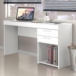 Kit 4 Peças com Mesa para Escritório em L 1, Escrivaninha, Armário Multiuso Aberto e Armário Fechado - 2