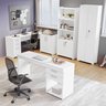 Kit 4 Peças com Mesa para Escritório em L 1, Escrivaninha, Armário Multiuso Aberto e Armário Fechado - 1
