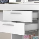 Ver imagem 7 de Conjunto 4 Peças com Mesa para Escritório em L 1, Escrivaninha, Armário Multiuso Aberto e Fechado Branco