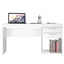 Kit 4 Peças com Mesa para Escritório em L 1, Escrivaninha, Armário Multiuso Aberto e Armário Fechado - 4