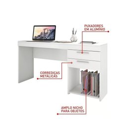 Kit 4 Peças com Mesa para Escritório em L 1, Escrivaninha, Armário Multiuso Aberto e Armário Fechado - 6