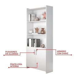 Kit 2 Peças 1 Escrivaninha com Estante 1 Armário 2 Portas Espresso Móveis - 13