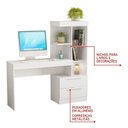 Ver imagem 4 de Conjunto 2 Peças 1 Escrivaninha com Estante 1 Armário 2 Portas Espresso Móveis Branco