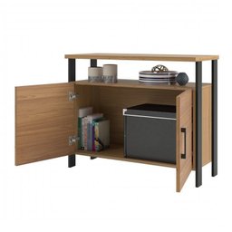 Kit 3 Peças 100% MDF com Escrivaninha, Gaveteiro e Balcão Estilo Industrial - 13