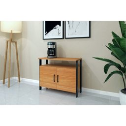 Kit 3 Peças 100% MDF com Escrivaninha, Gaveteiro e Balcão Estilo Industrial - 10