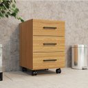 Ver imagem 7 de Conjunto 3 Peças com Escrivaninha, Gaveteiro e Balcão Estilo Industrial Marrom 100% MDF