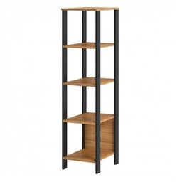 Kit 4 Peças para Escritório Office Industrial 1 Mesa Escrivaninha em L 1 Gaveteiro 1 Armário 1 Estante 100% MDF - 15