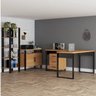 Kit 4 Peças para Escritório Office Industrial 1 Mesa Escrivaninha em L 1 Gaveteiro 1 Armário 1 Estante 100% MDF - 1
