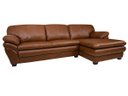 Ver imagem 2 de Sofá de Couro Gana com Chaise Direita 3 Lugares Conhaque