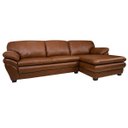 Ver imagem 2 de Sofá de Couro Gana com Chaise Direita 3 Lugares Conhaque