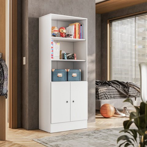 Armário para Escritório Gamer com 2 Portas e 5 Prateleiras 