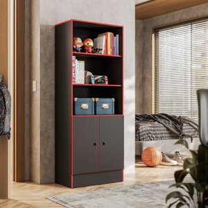 Armário para Escritório Gamer com 2 Portas e 5 Prateleiras 