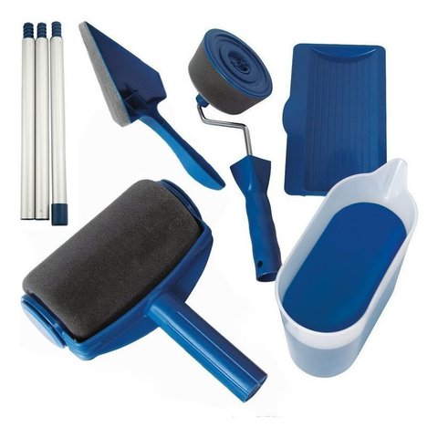 Kit 6 Peças Rolo de Pintura com Reservatório Rolo de Pintar Parede Rolinho de Tinta para Parede