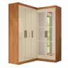Guarda-roupa Solteiro Modulado Paris 5 Portas com Espelho Cinamomo/off White - Maxel - 2