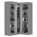 Ver imagem 3 de Guarda-roupa Solteiro Modulado Paris 5 Portas com Espelho Cinamomo/off White - Maxel