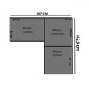 Ver imagem 5 de Guarda-roupa Solteiro Modulado Paris 5 Portas com Espelho Cinamomo/off White - Maxel