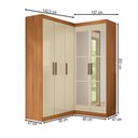 Ver imagem 4 de Guarda-roupa Solteiro Modulado Paris 5 Portas com Espelho Cinamomo/off White - Maxel