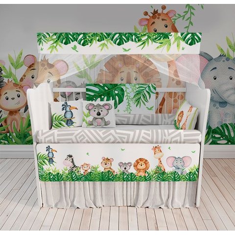 Kit Berço Verde Safari