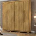 Ver imagem 3 de Guarda Roupa Casal 6 Portas Elegance Nature sem Espelho Móveis Vila Rica