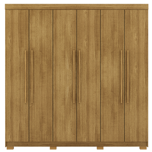 Guarda Roupa Casal 6 Portas Elegance Nature sem Espelho Móveis Vila Rica