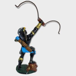 Escultura de orixá Oxossi azul celeste 22 cm em resina - 1