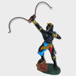 Escultura de orixá Oxossi azul celeste 22 cm em resina - 2