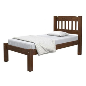 Cama Solteiro Madeira Maciça Itália- Castanho