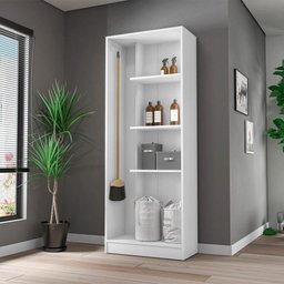 Armario Multiuso 2 Portas Suporte Vassoura Lavanda Kits Paraná Cor:branco White - 4