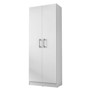 Armario Multiuso 2 Portas Suporte Vassoura Lavanda Kits Paraná Cor:branco White