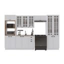 Ver imagem 2 de Armário de Cozinha Modulada Completa Fidelitá Nara 100% MDF 5 Peças 350cm 16 Portas 2 Gavetas sem