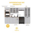 Ver imagem 5 de Armário de Cozinha Modulada Completa Fidelitá Nara 100% MDF 5 Peças 350cm 16 Portas 2 Gavetas sem