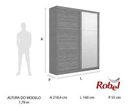 Ver imagem 4 de Roupeiro Casal 1.60m Prát Preto 2 Portas de Correr + Espelho Robel