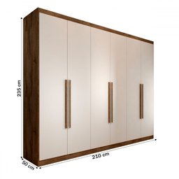 Guarda-roupa Casal Madalena 6 Portas 4 Gavetas 100% Mdf - Panorama Móveis - 5