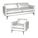 Ver imagem 1 de Conjunto Poltrona e Sofá Decorativo Sala de Estar América 4 Lugares 260cm Couro Branco - Mozzelar