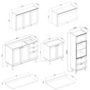 Ver imagem 4 de Cozinha Modulada Cristal Conjunto 269,7cm Clássico Provençal Cor:fendi com Branco