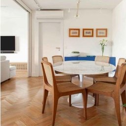 Mesa de Jantar Tulipa Saarinen Redonda 140 Cm Mármore Branco Extra Cor Branco - 2