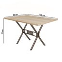 Ver imagem 5 de Conjunto Sala de Jantar Mesa 136x80cm Tampo MDF/MDP com 6 Cadeiras Karina Marrom/Bronze/Linho