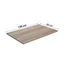 Ver imagem 7 de Conjunto Sala de Jantar Mesa 136x80cm Tampo MDF/MDP com 6 Cadeiras Karina Marrom/Bronze/Linho