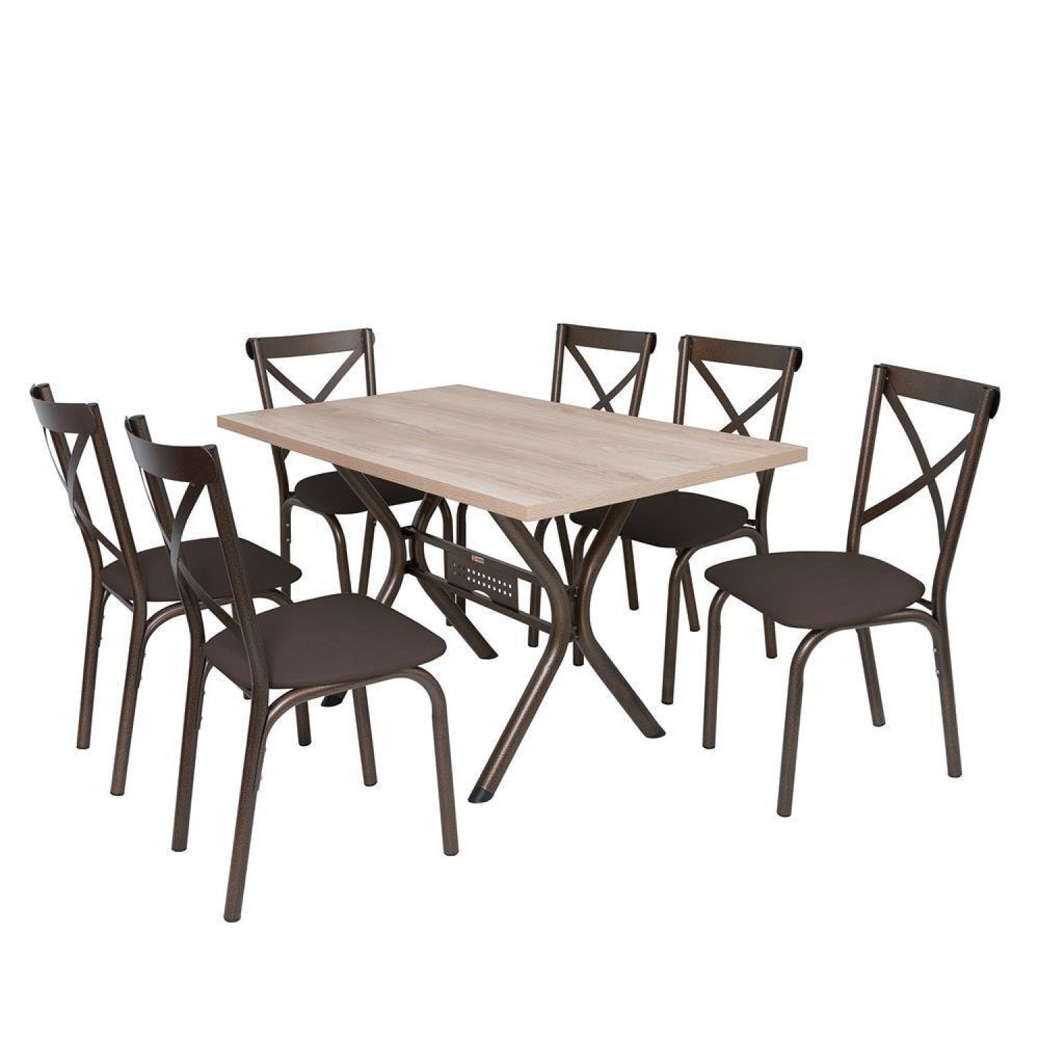 Conjunto Sala de Jantar Mesa 136x80cm Tampo MDF/MDP com 6 Cadeiras Karina  - 3