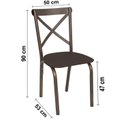 Ver imagem 4 de Conjunto Sala de Jantar Mesa 136x80cm Tampo MDF/MDP com 6 Cadeiras Karina Marrom/Bronze/Linho