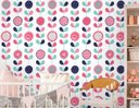 Ver imagem 2 de Papel de Parede Infantil Flores Abstratas Arte Destaque 3,50 Metros