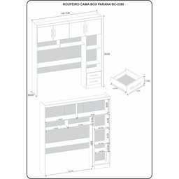 Guarda Roupa Casal Ponte 4 Portas 2 Gavetas Parana Atualle Móveis - 4