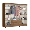 Ver imagem 3 de Roupeiro Lite 8 Portas 4 Gavetas Guarda-roupa Casal - Carvalho Oak