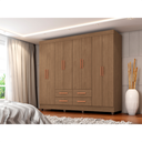 Ver imagem 4 de Roupeiro Lite 8 Portas 4 Gavetas Guarda-roupa Casal - Carvalho Oak