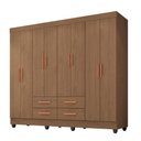 Ver imagem 1 de Roupeiro Lite 8 Portas 4 Gavetas Guarda-roupa Casal - Carvalho Oak