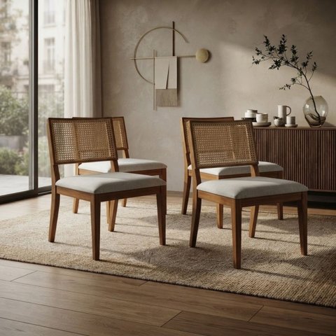 Kit 4 Cadeiras Dubai: Exclusividade, Sofisticação e Design Atemporal - Cinza