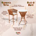 Ver imagem 3 de Conjunto 2 Banquetas Terna Bistrô Tampo de Vidro Baré em Aço e Corda Náutica Terracota Assento Bege