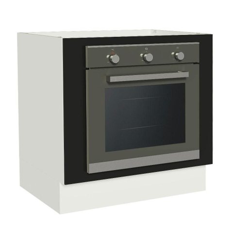 Balcão para Forno de Embutir 80 X 60 Cm sem Tampo Branco/preto Agata, Glamy, Stella Madesa